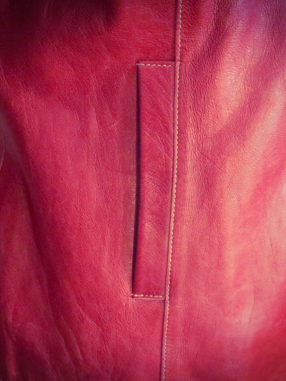 Vintage Mossimo Women's Red Leather XL Jacket - Picture 7 of 12